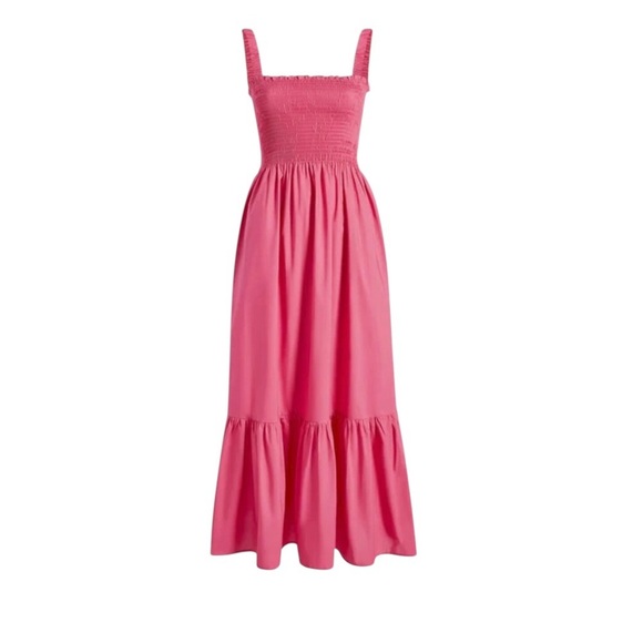 Hill House NEW THE ANJULI DRESS LIPSTICK PINK - Picture 1 of 10
